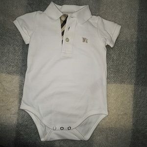 Burberry 6 month boy pique polo-shirt style onesie